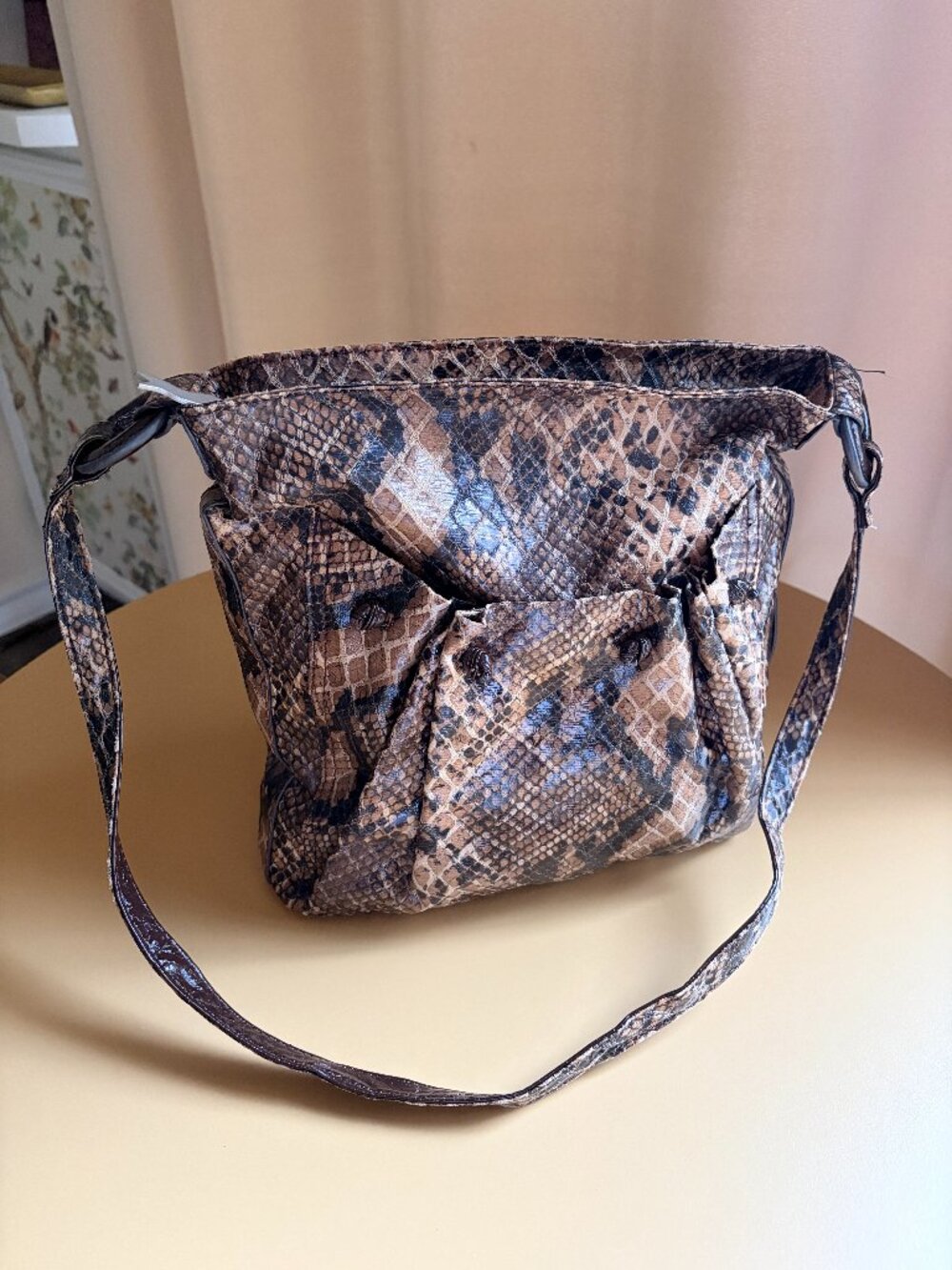 Vintage Carlos Falchi FALCHI by FALCHI Faux Snakeskin Shoulder Crossbody Bag